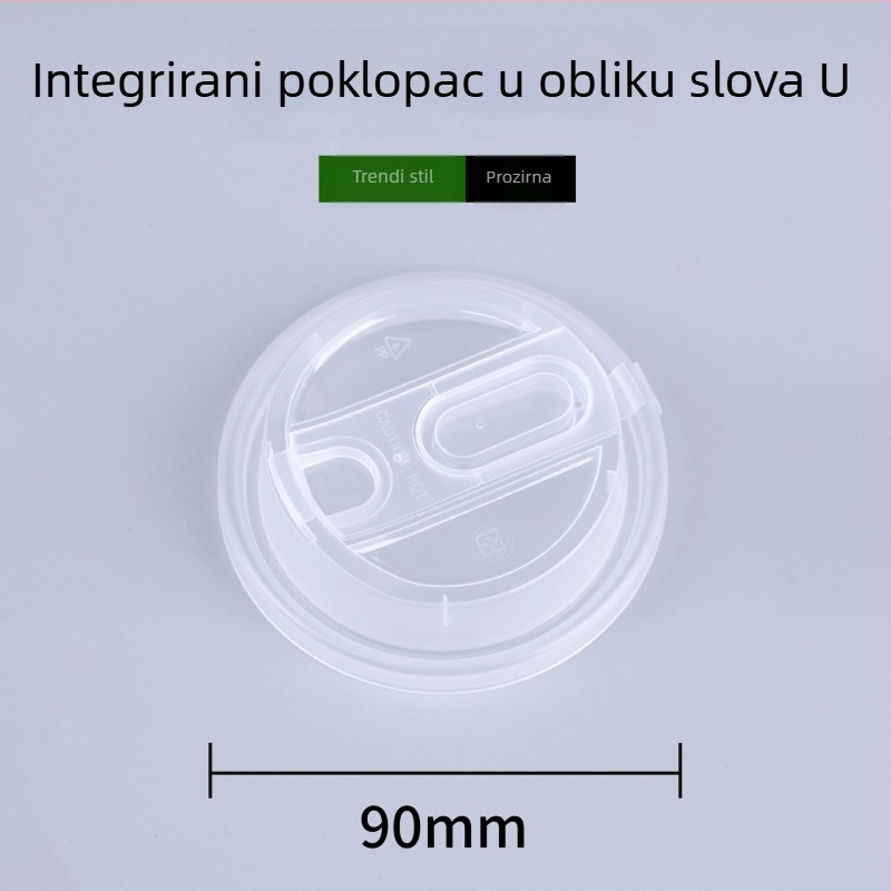 Jednokratni poklopac za šalice, promjera 90/80 mm; univerzalni poklopac za kavu i mliječni čaj; pogodan za dostavu; prehrambena kvaliteta; izrađeno injekcijskim oblikovanjem