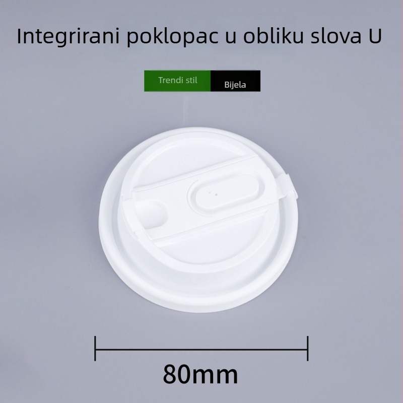 Jednokratni poklopac za šalice, promjera 90/80 mm; univerzalni poklopac za kavu i mliječni čaj; pogodan za dostavu; prehrambena kvaliteta; izrađeno injekcijskim oblikovanjem