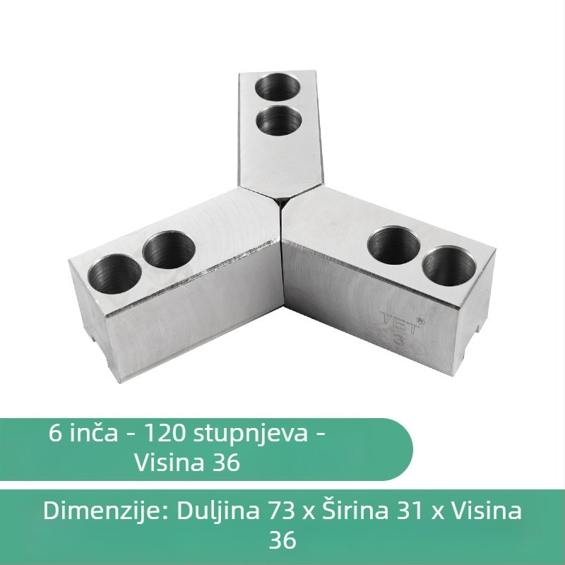 Hidraulički mekani čeljustni sklop s tri čeljusti za male dijelove, promjer 6/8/10 inča, stražnje učvršćivanje