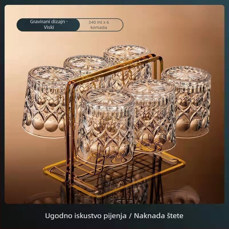 Set čaša za viski, pivo, čaj i vodu – europski stil, bez olova, debelo staklo