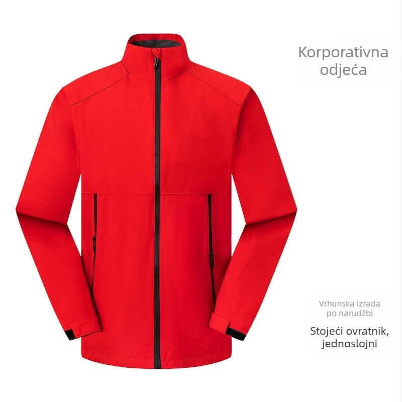 Muška antistatička radna jakna s stojećim ovratnikom, logotipom – proljeće i jesen