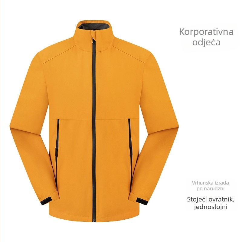 Muška antistatička radna jakna s stojećim ovratnikom, logotipom – proljeće i jesen