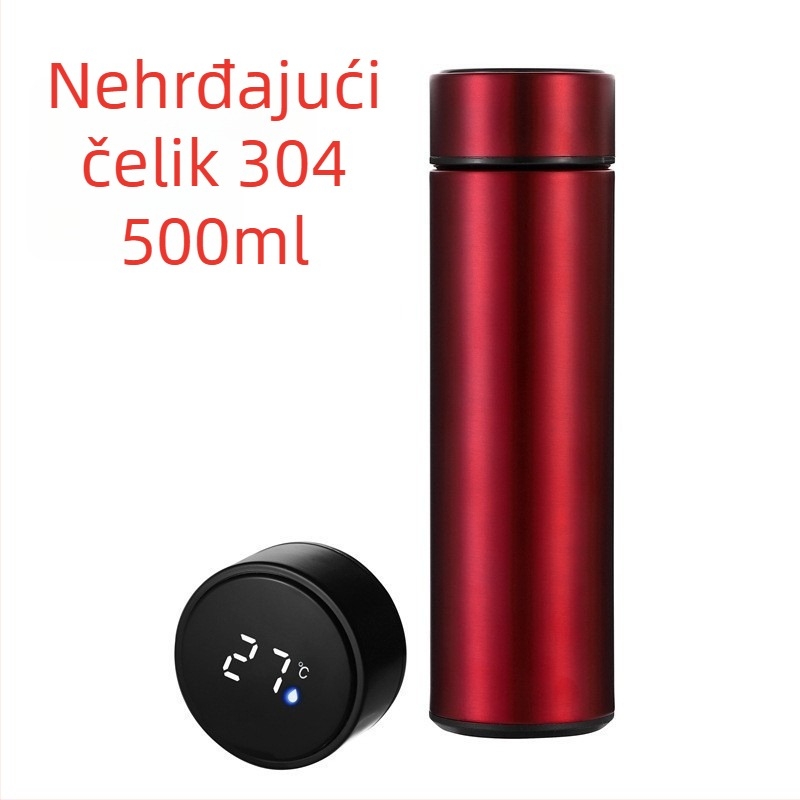 Termos s inteligentnim prikazom temperature, od 304 nehrđajućeg čelika – unisex minimalistički dizajn, personalizirani poslovni dar