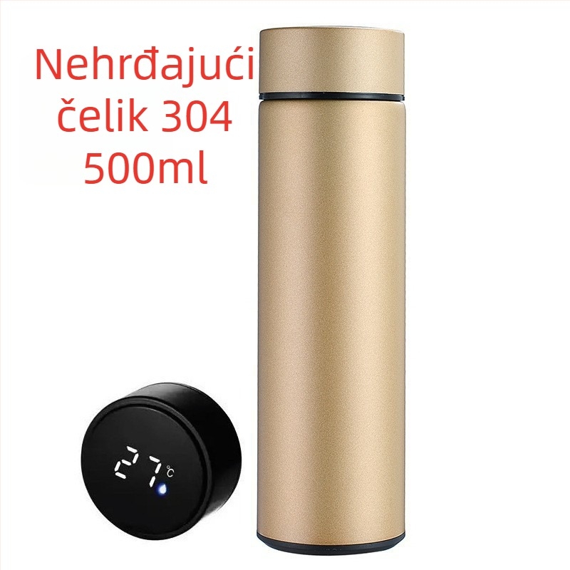 Termos s inteligentnim prikazom temperature, od 304 nehrđajućeg čelika – unisex minimalistički dizajn, personalizirani poslovni dar