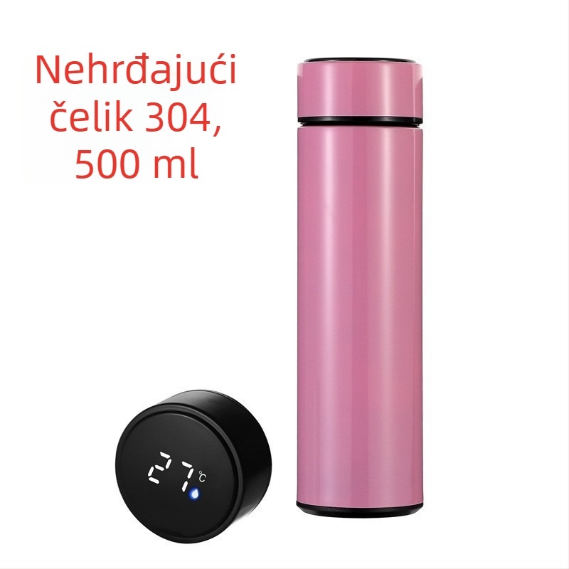 Termos s inteligentnim prikazom temperature, od 304 nehrđajućeg čelika – unisex minimalistički dizajn, personalizirani poslovni dar