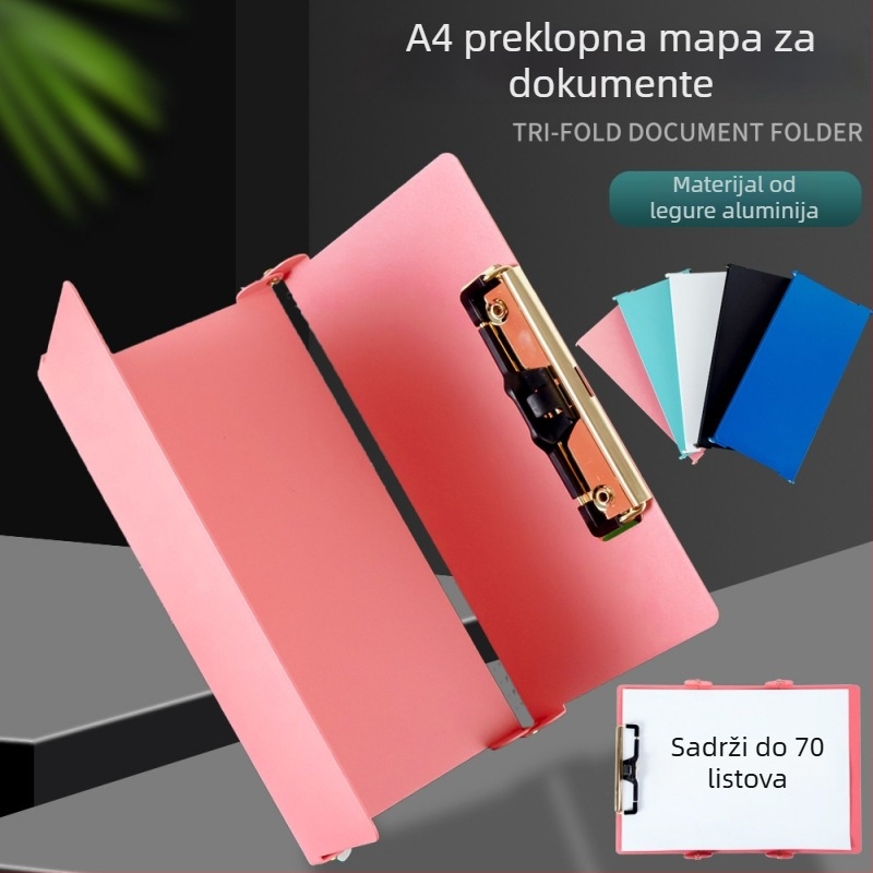 Aluminijski klipboard A4, prijenosni sklopivi pločnik za pisanje i mapa za dokumente
