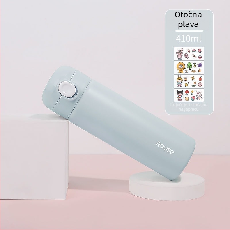 Nanjiren Koreanskog stila unisex termos šalice, 304 nehrđajući čelik, vakuumska izolacija, velika kapaciteta, poklopac s klikom
