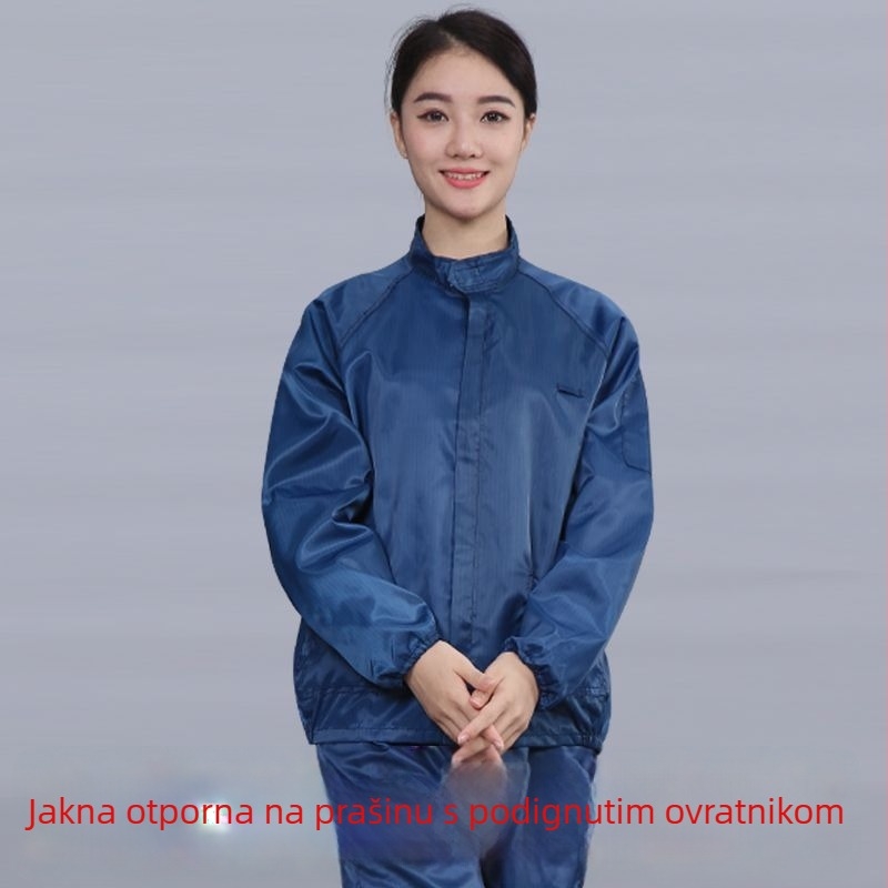 Dvodijelni antistatički radni set za čiste prostore – plava jakna i hlače, unisex