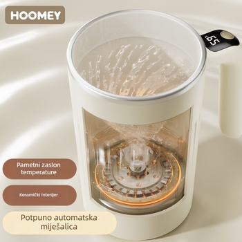 Automatska šalica-termos s keramičkim premazom unutarnjeg spremnika, 350 ml, 316 nehrđajućeg čelika, prikaz temperature, dvostepena regulacija, šalica za kavu u uredu