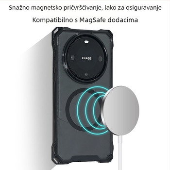 Kućište Huawei Pura70 s crossbody remenom, magnetsko, potpuna zaštita s zračnim jastukom, otporno na pad; kompatibilno s Mate60 Pro i P70u, ženski stil.