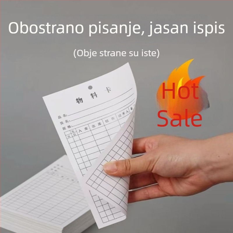 Skladišna kartica za materijale i zalihe, kartica primitka i otpreme, identifikacijska kartica skladišta, dvostruka viseća kartica