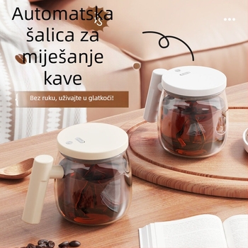 Automatska miješajuća šalica – staklena električna šalica za kavu sa skalom, punjiva, prijenosna šejker šalica