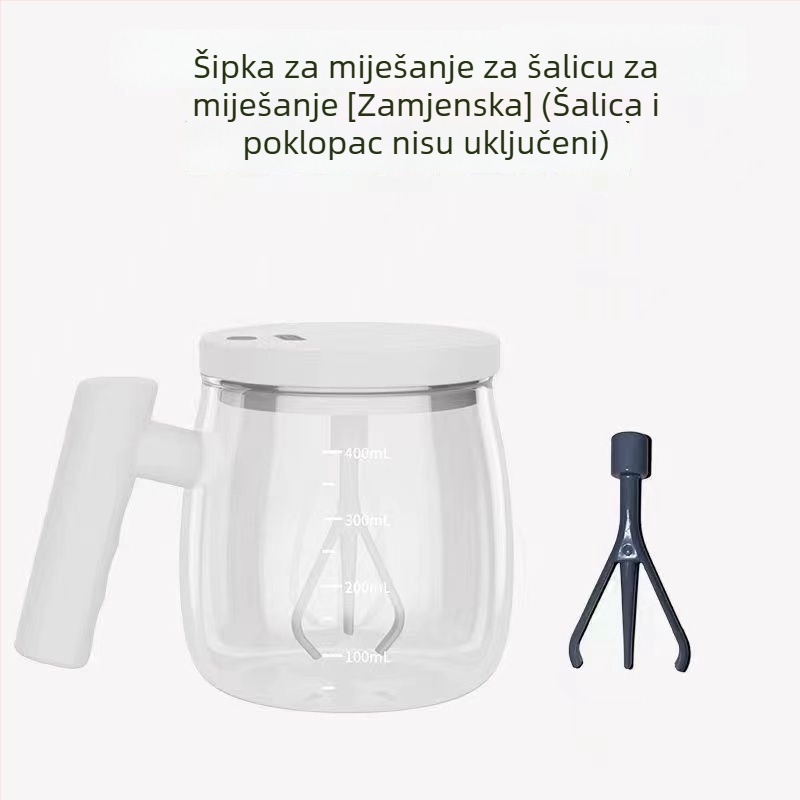 Automatska miješajuća šalica – staklena električna šalica za kavu sa skalom, punjiva, prijenosna šejker šalica