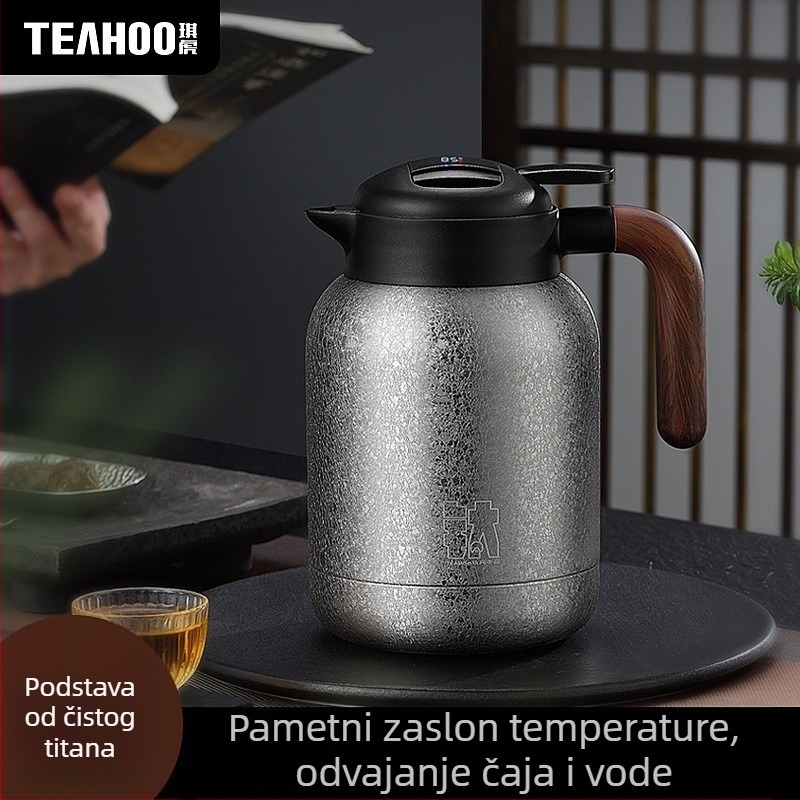 Kuhalica od čistog titana s izolacijom, velikim kapacitetom, ručkom, pametnim prikazom temperature, separacijom čaja i vode te priprema čaja