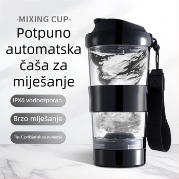 Električna miješajuća šalica s velikim kapacitetom, potpuno automatska, s mjernom skalom – shaker za prah kave