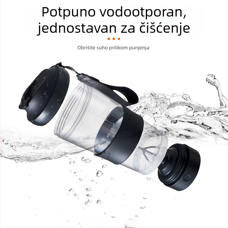 Električna miješajuća šalica s velikim kapacitetom, potpuno automatska, s mjernom skalom – shaker za prah kave
