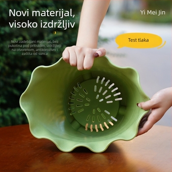 Saksija od smole sa valovitim rubom, debeli plast, za unutarnji balkon, elegantan dizajn, pogodna za ljilane