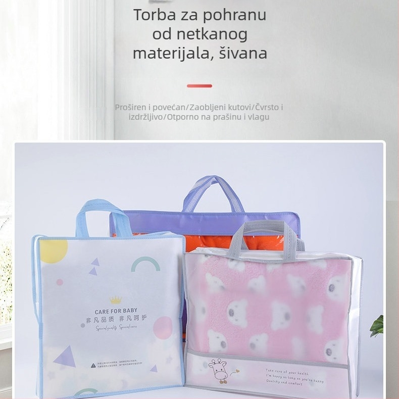 Netkana vrećica za pakiranje dječje odjeće i setova kućnih tekstila, pogodna za dvije ili četiri komada, zaštita od prašine, mogućnost tiskanja logotipa