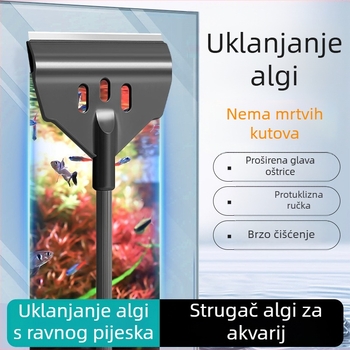 Alge scraper za akvarij s dugačkim držačem – temeljito čišćenje algi i mahovine