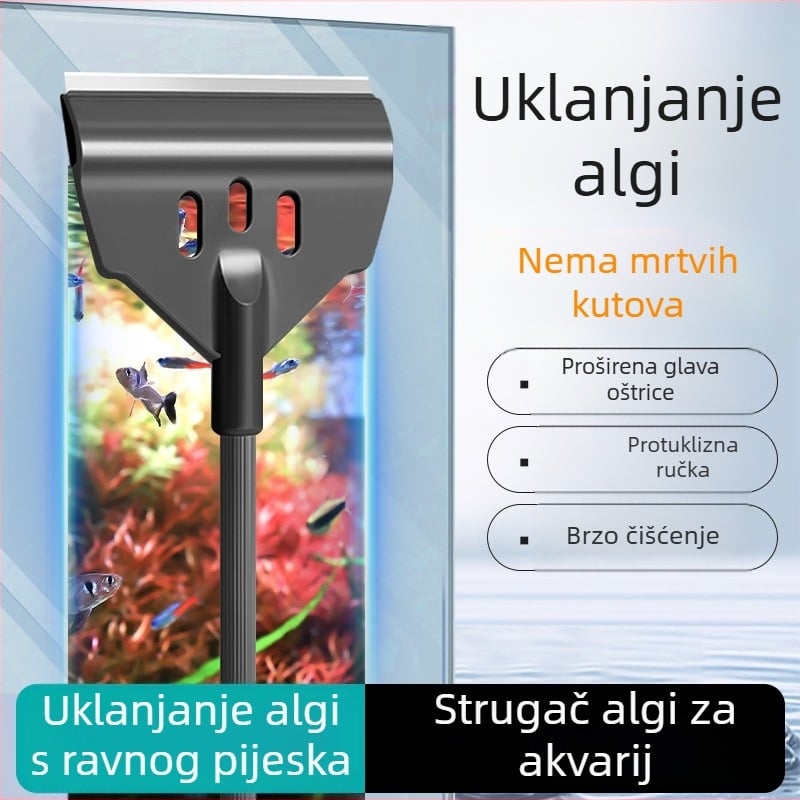 Alge scraper za akvarij s dugačkim držačem – temeljito čišćenje algi i mahovine