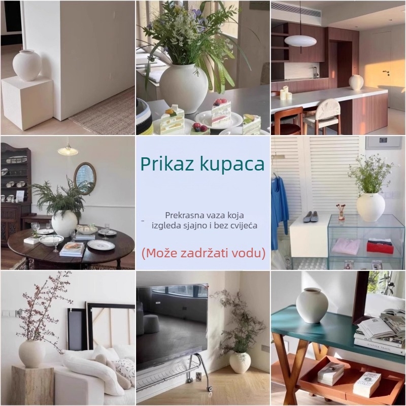 Keramička vaza u Wabi-Sabi stilu, velika retro vaza za aranžiranje cvijeća, elegantan dekorativni komad
