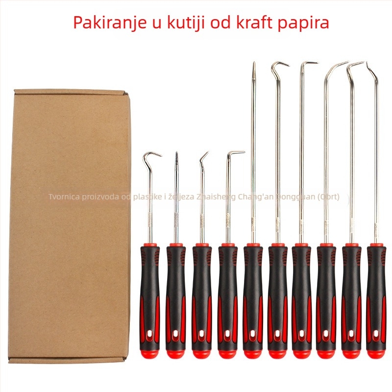 Desetodjelni set auto alata s preciznim kukicama za brtve ulja, za demontažu mehaničkih sklopova, vađenje brtvila