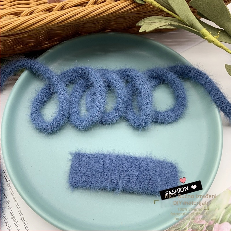 DIY set za kosu: plišani pleteni dvostruko slojeviti traka, za jesen-zimu, uključuje gumicu za kosu i klipse za kosu