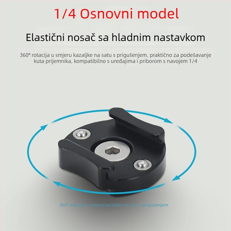 360° amortizirani rotirajući držač mikrofona za hladnu cipicu – aluminijska legura, navoj 1/4"