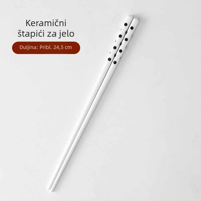 Hepburn stil keramički štapići za jelo, kućni set od 5 pari, lako se čiste, otporni na visoke temperature, poklon