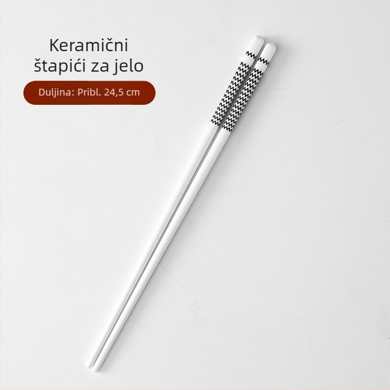 Hepburn stil keramički štapići za jelo, kućni set od 5 pari, lako se čiste, otporni na visoke temperature, poklon