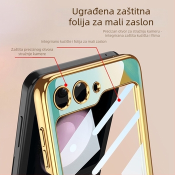Stražnji poklopac za Samsung Galaxy Z Flip5 s dizajnom srca — modni, lagani luksuz, unisex, integrirano kućište i zaštitni film zaslona