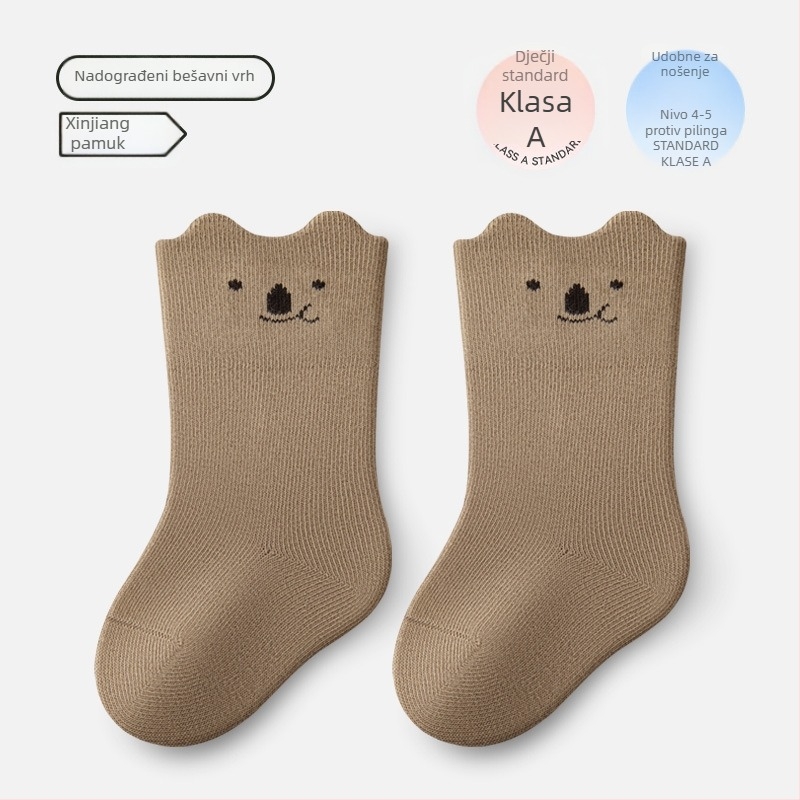 Proljetne dječje čarape od pamuka, srednje dužine, bezšivne, unisex