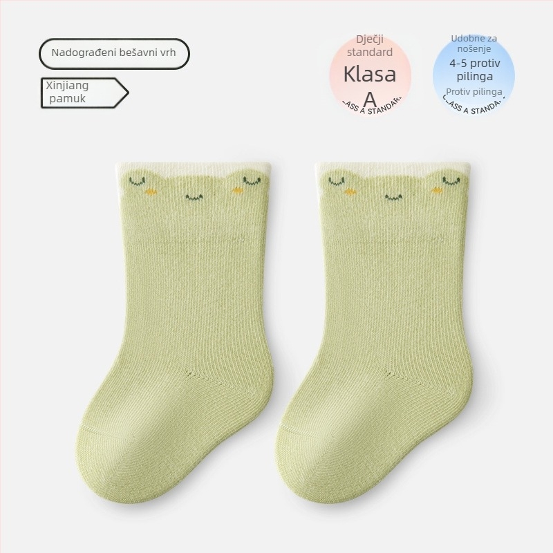 Proljetne dječje čarape od pamuka, srednje dužine, bezšivne, unisex