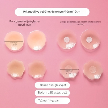 Nevidljive silikonske naljepnice za bradavice i areolu, u kompaktnom poklon paketu
