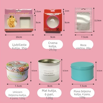 Nevidljive silikonske naljepnice za bradavice i areolu, u kompaktnom poklon paketu