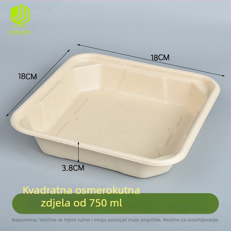Jednokratna posuda od papirnate mase za dip za hot pot i roštilj, s više pretinaca, otporna na curenje, odjeljak za kosti.