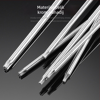 Skup Torx odvijača s produženom šipkom od 40 cm, veličine T5-T30, s otvorima i bez njih