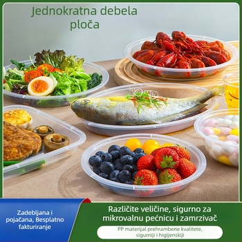 Jednokratne plastične tanjuri, kružni, debeli, sigurni za hranu, kompatibilni s mikrovalnom pećnicom, za kućnu upotrebu i vanjske piknike