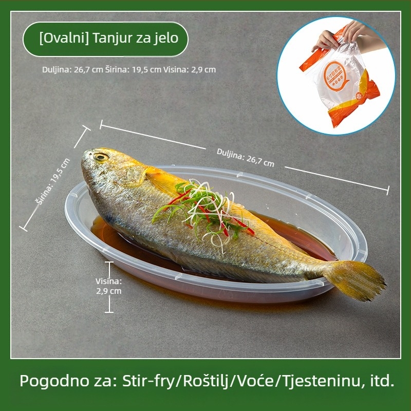 Jednokratne plastične tanjuri, kružni, debeli, sigurni za hranu, kompatibilni s mikrovalnom pećnicom, za kućnu upotrebu i vanjske piknike