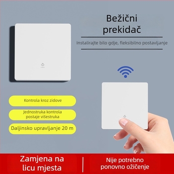 Bežični daljinski prekidač za kućnu upotrebu, 220V, bez kabelacije, panel prekidača za osvjetljenje, jednopolno ili dvopolno upravljanje