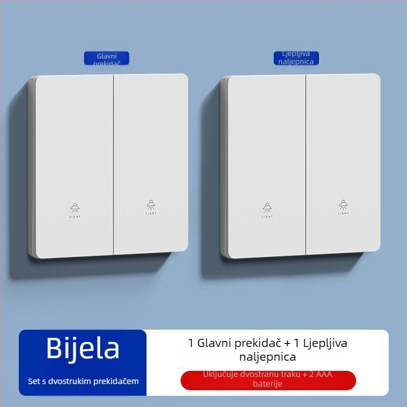 Bežični daljinski prekidač za kućnu upotrebu, 220V, bez kabelacije, panel prekidača za osvjetljenje, jednopolno ili dvopolno upravljanje