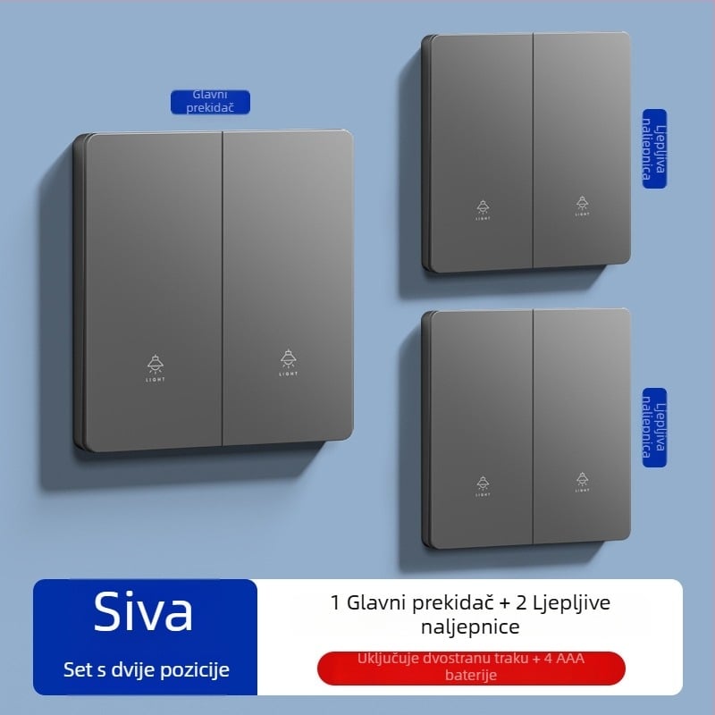 Bežični daljinski prekidač za kućnu upotrebu, 220V, bez kabelacije, panel prekidača za osvjetljenje, jednopolno ili dvopolno upravljanje