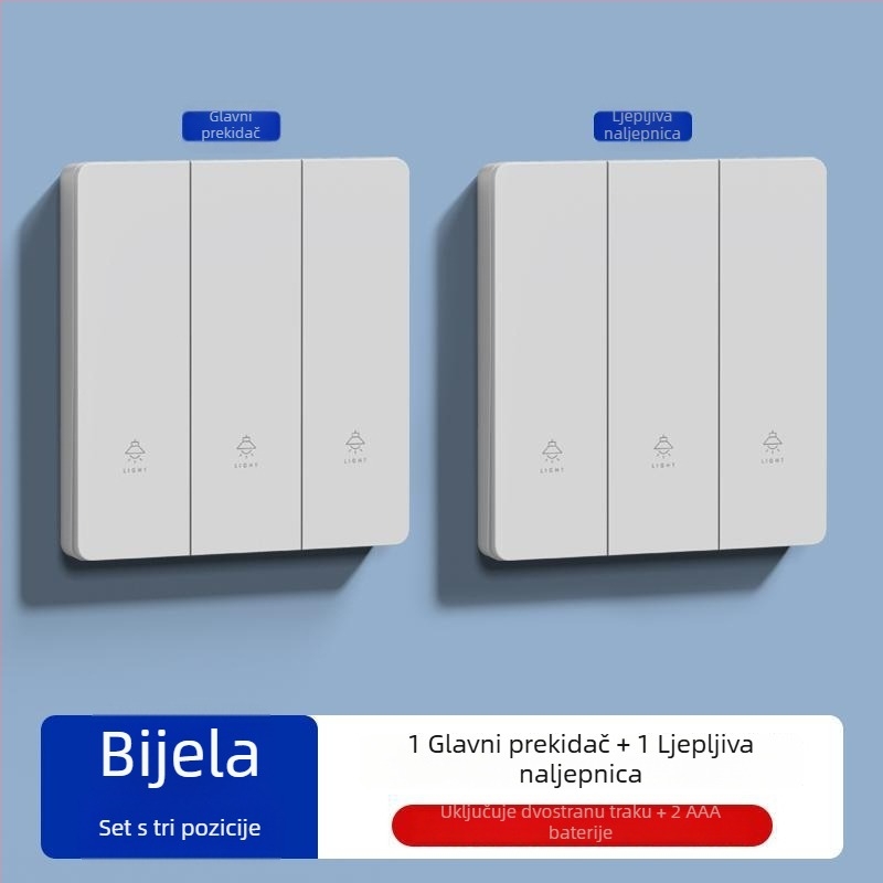 Bežični daljinski prekidač za kućnu upotrebu, 220V, bez kabelacije, panel prekidača za osvjetljenje, jednopolno ili dvopolno upravljanje
