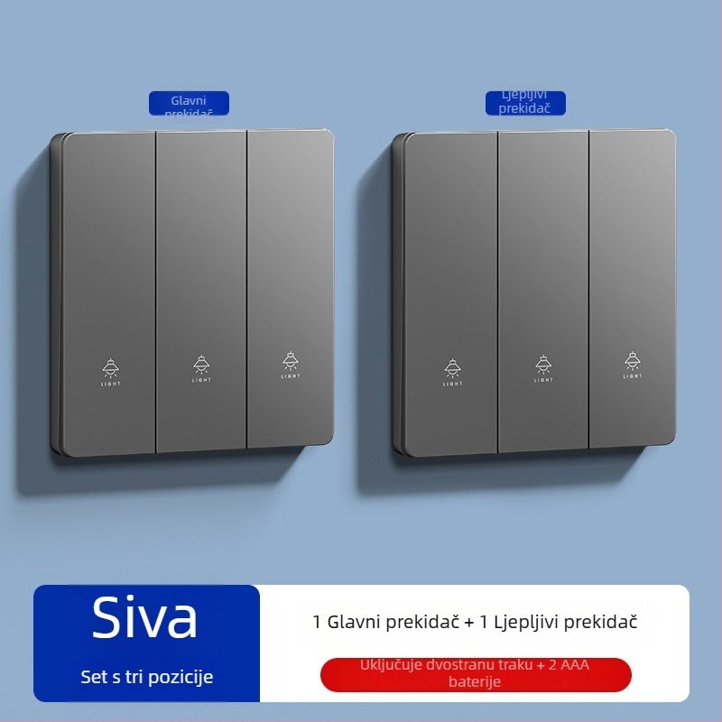 Bežični daljinski prekidač za kućnu upotrebu, 220V, bez kabelacije, panel prekidača za osvjetljenje, jednopolno ili dvopolno upravljanje