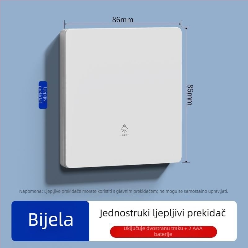 Bežični daljinski prekidač za kućnu upotrebu, 220V, bez kabelacije, panel prekidača za osvjetljenje, jednopolno ili dvopolno upravljanje
