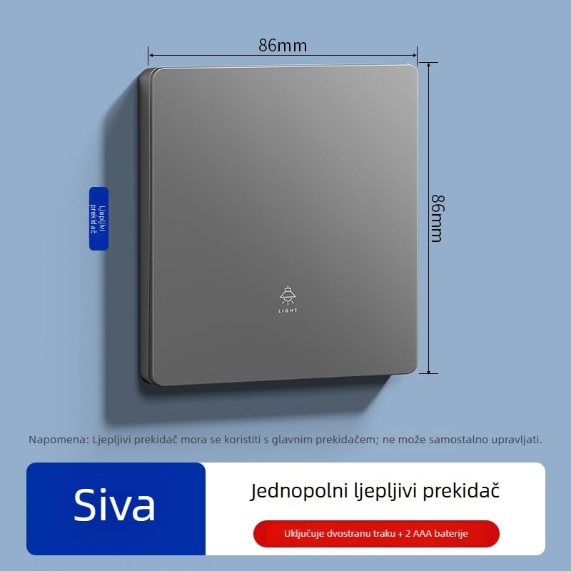 Bežični daljinski prekidač za kućnu upotrebu, 220V, bez kabelacije, panel prekidača za osvjetljenje, jednopolno ili dvopolno upravljanje