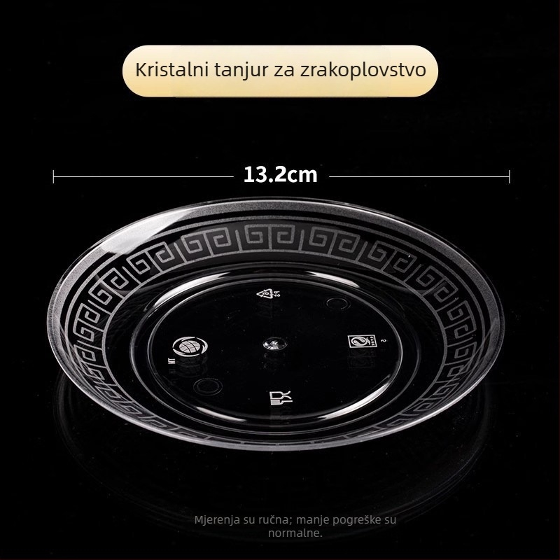 Set jednorazne posude za jelo: četverodijelni set s zdjelama i štapićima za jelo, debeli tvrdi plast, za piknik, roštilj i kućnu uporabu