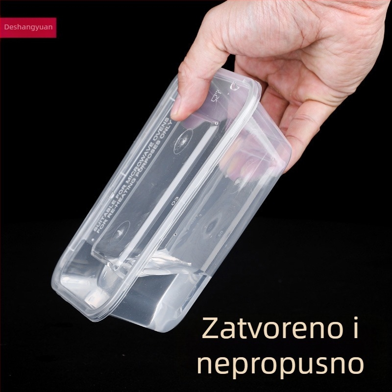 Jednokratna prozirna pravokutna kutija za obrok s poklopcem – plastična kutija za dostavu