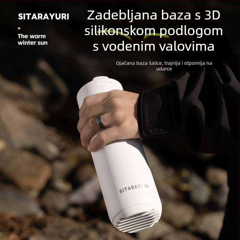 Izolirana čaša od 304 nehrđajućeg čelika, prijenosna sportska čaša, minimalistički dizajn, okretni poklop