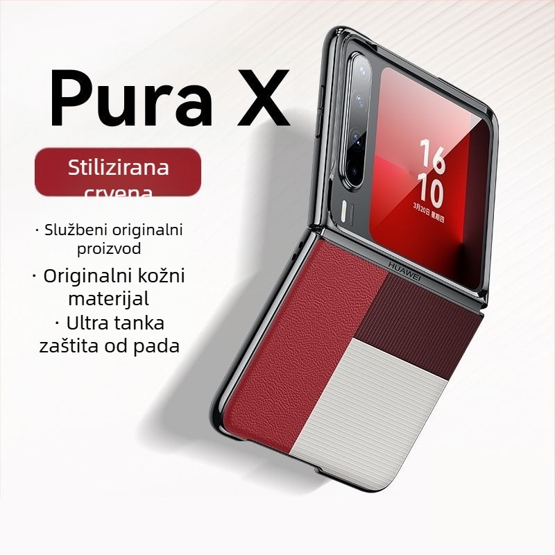 Kožna ultra-tanka futrola za Huawei Pura X — puna zaštita od padova, unisex